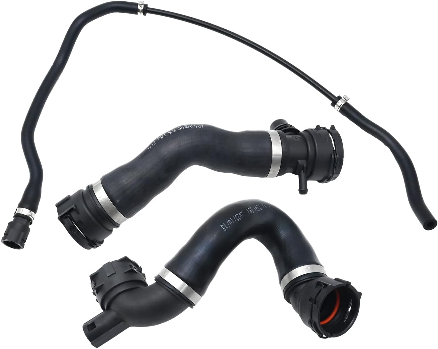 17127531581 Lower Upper Radiator Coolant Hose and Vent Hose Kit Replacement BMW 325i 328i 330i Replace# 17127618510 17127531579