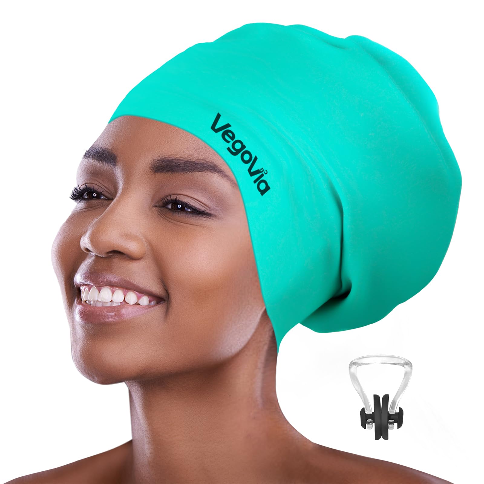 VegoVia Large Swim Cap for Braids and Dreadlocks, Waterproof Silicone Swimming Cap for Women Men Adult Long Hair to Keep Hair Dry