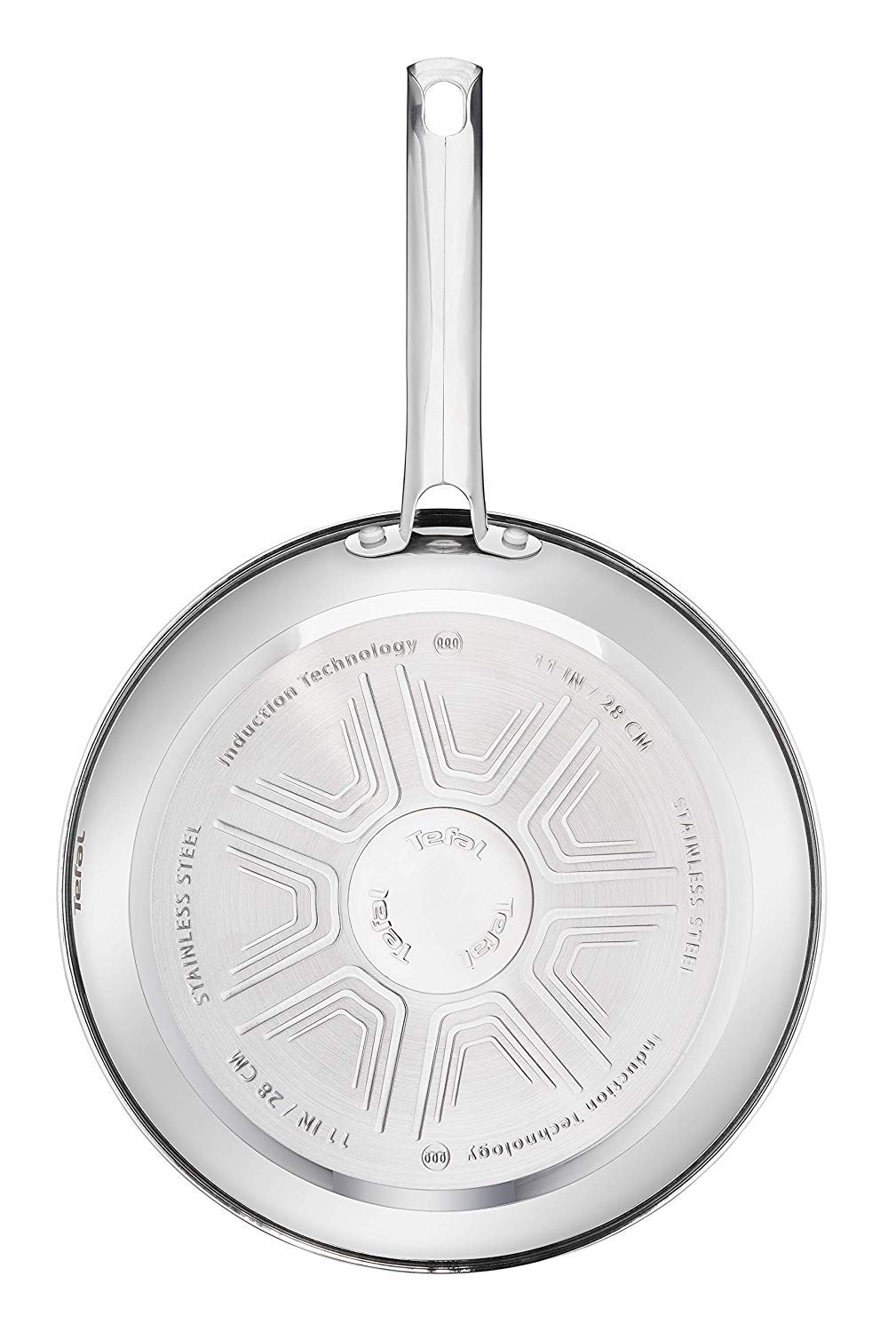 Tefal Poêle 24 cm, Induction, Revêtement antiadhésif, Acier inoxydable 18/10, Garantie 10 ans, Base 3 couches, Cuisson saine, Saisie parfaite, Duetto A7040463