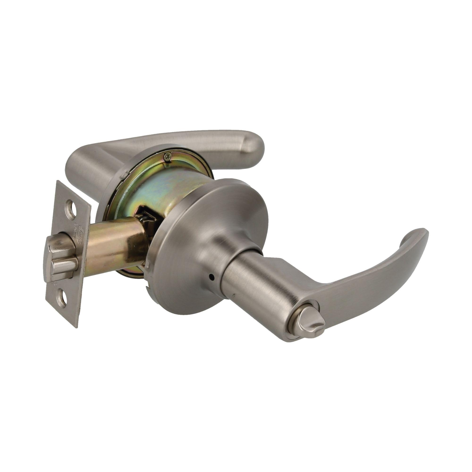 Amig Chrome — Entry Handle With Handle Lock | With External Key And Internal Canning | Anti-Card System | Brass | Matt | 60/70Mm Entry Handle