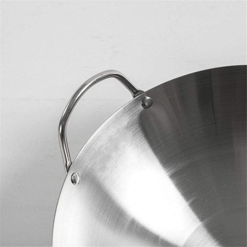 Padella wok in acciaio inox antiaderente per tutti i piani cottura a induzione inclusi. Mantenere il manico fresco-bocca diametro 40 cm