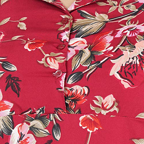 Image of Indietoga Women's Floral Printed Crepe Fit and Flare Maxi Dress (2XL to 10XL)