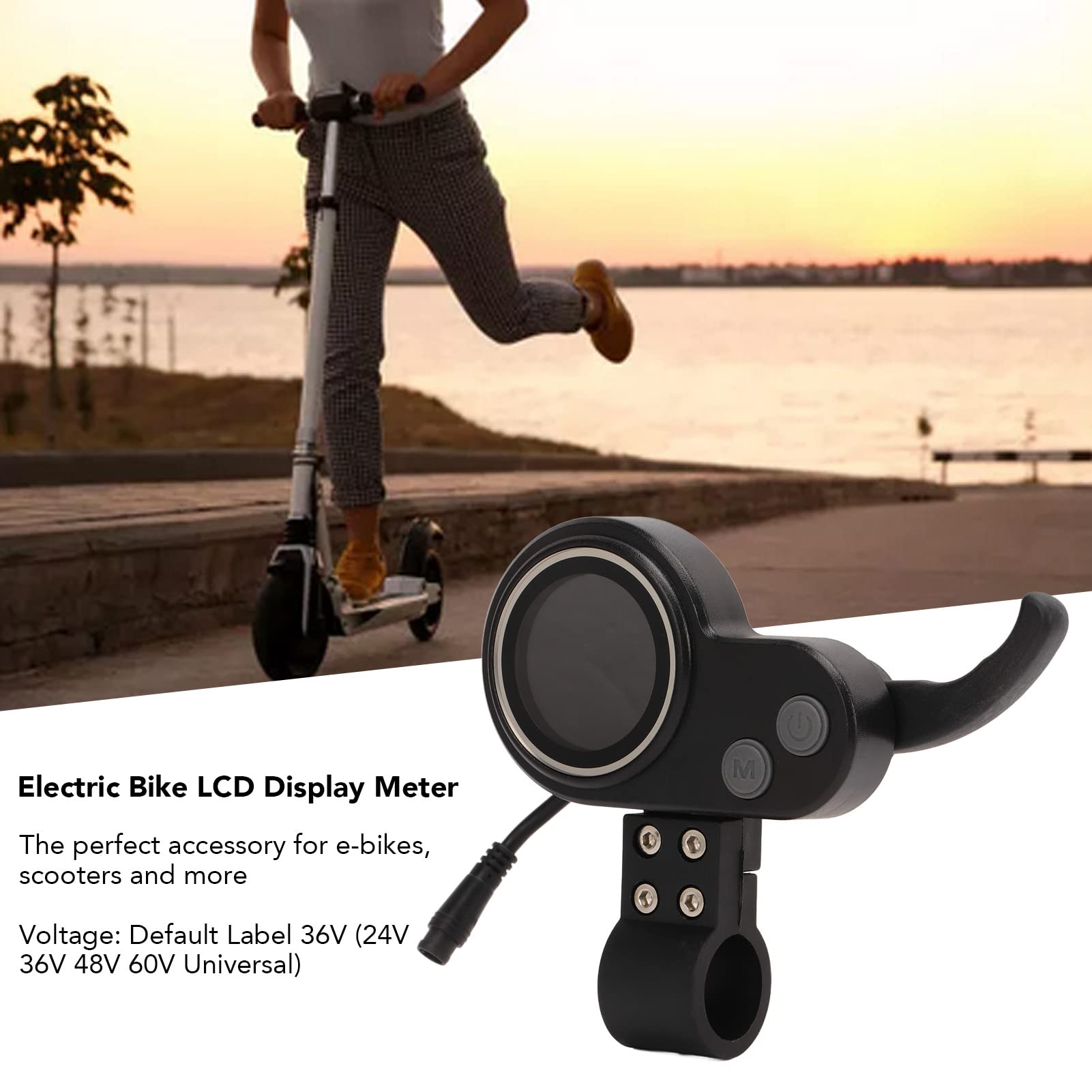 Écran LCD Vélo électrique 2 en 1 Scooter électrique Compteur Accélérateur Prise étanche
