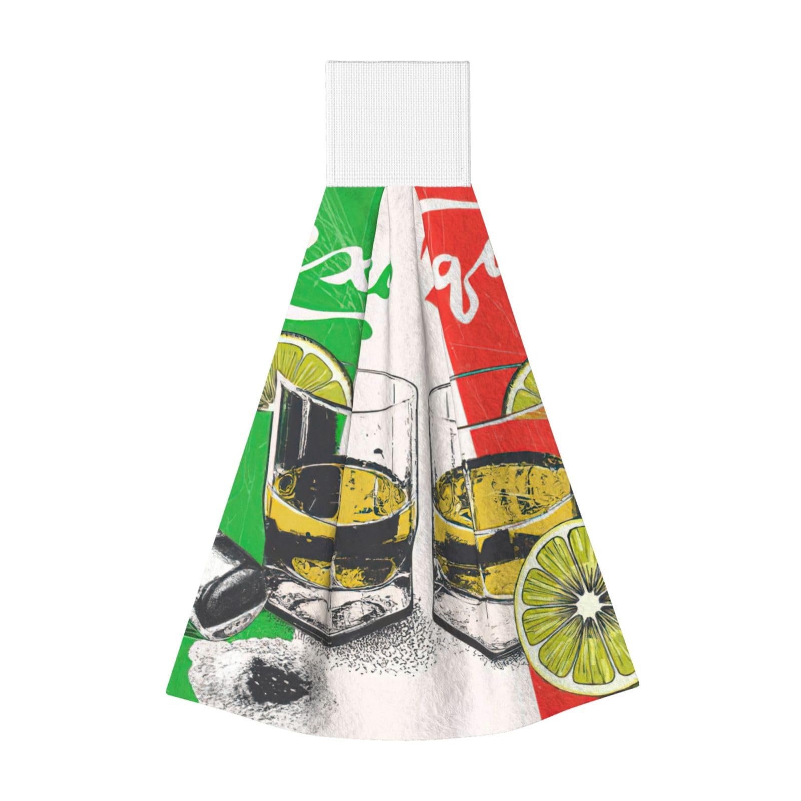 DUWAA Mexico Flag And Tequila Print Hanging Hand Towel Quick Dry Bathroom Towel Soft Kitchen Towel
