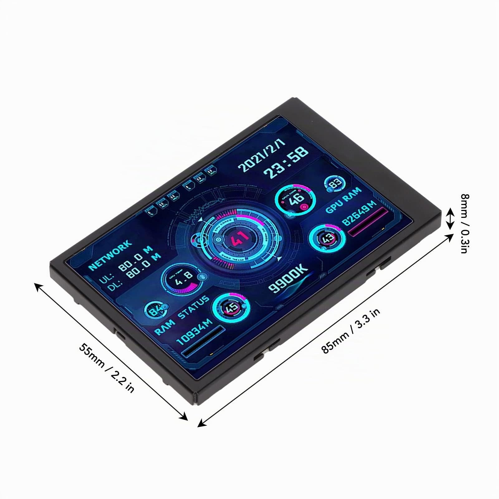 Mini pantalla IPS USB 3.5 Pulgadas AIDA64 PC CPU Data Monitor, Pantalla Panel Sensor PC, Conmutación De Pantalla Horizontal Y Vertical, Monitor de Temperatura De Computadora