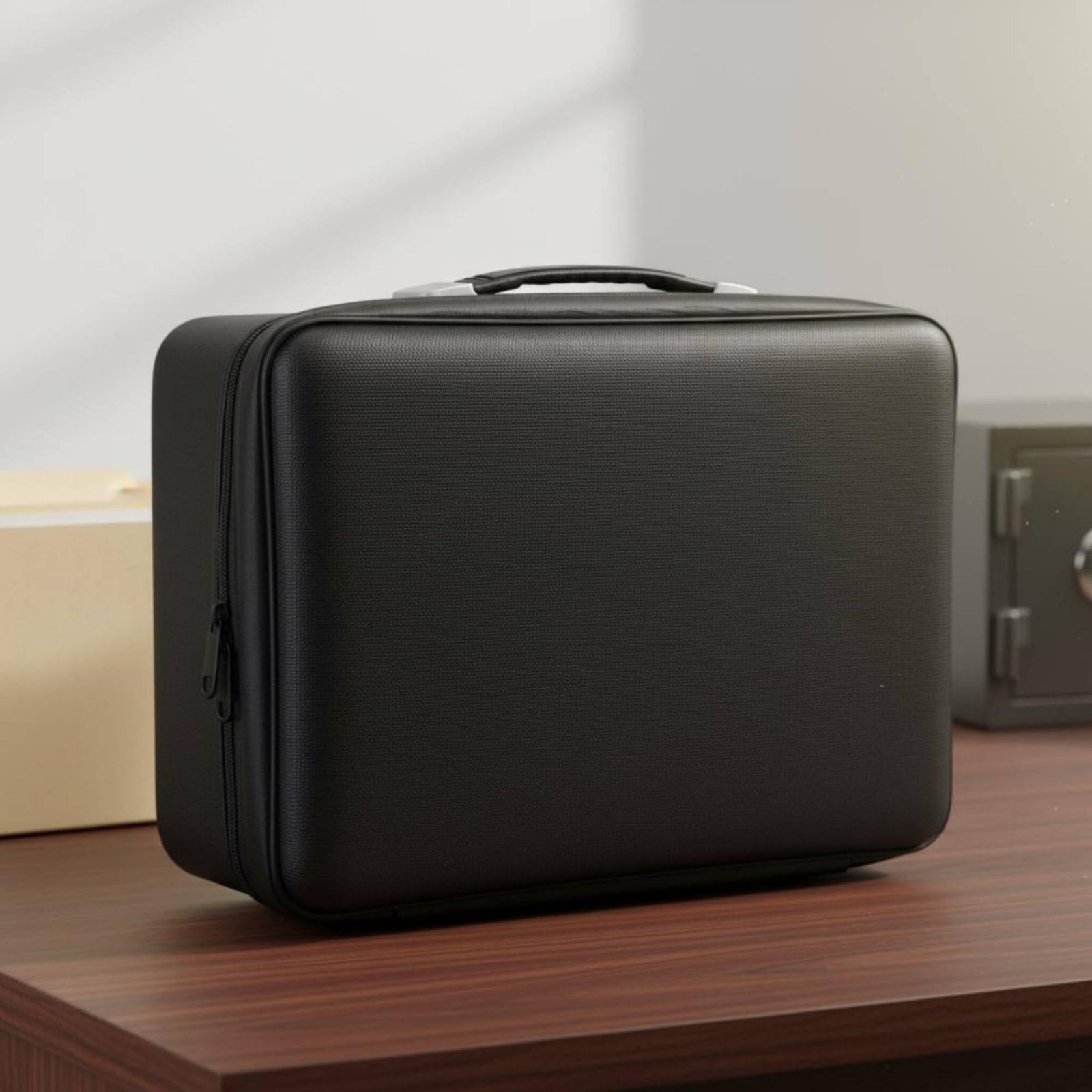 Generic Portadocumenti Ignifugo Borsa Documenti Organizer Valigetta Cartella Espandibile a Fisarmonica in Fibra di Vetro con Dodici Tasche Manico Portatile Adatto per Riunioni Lavoro Spostamenti