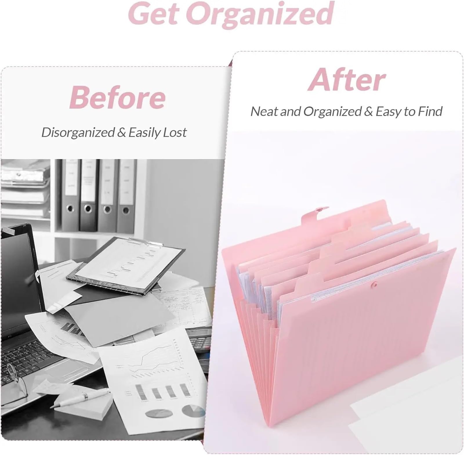 Organizador De Archivos Expandible Con 8 Bolsillos, Carpeta Acordeón Para Escritorio