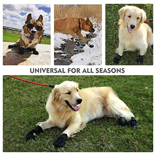 Cucudy Sapatos de cão Botas Sapatos À Prova D 'Água para Cães com Reflexivo Robusto Anti-Slip Sola