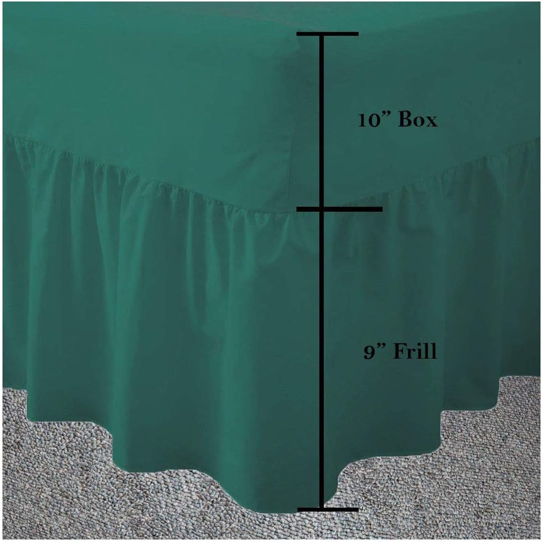 Maria Luxury Bedding & Linen Teal Green Double Fitted Valance Sheet