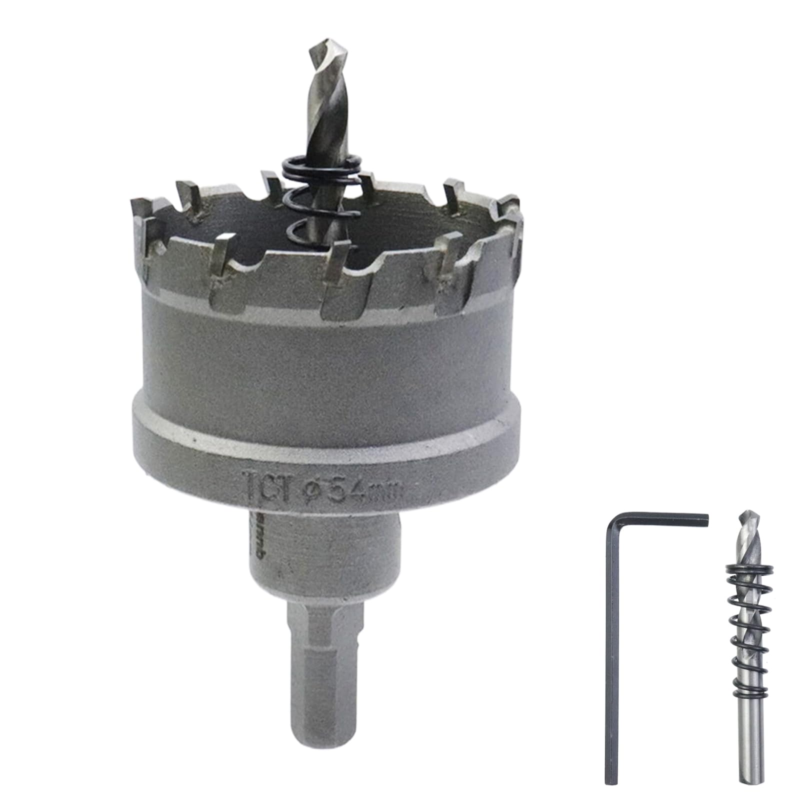 Rannb Carbide Tipped Hole Saw Drill Bit 2-1/8"/54mm Cutting Dia Hole Saw Cutter for Metal