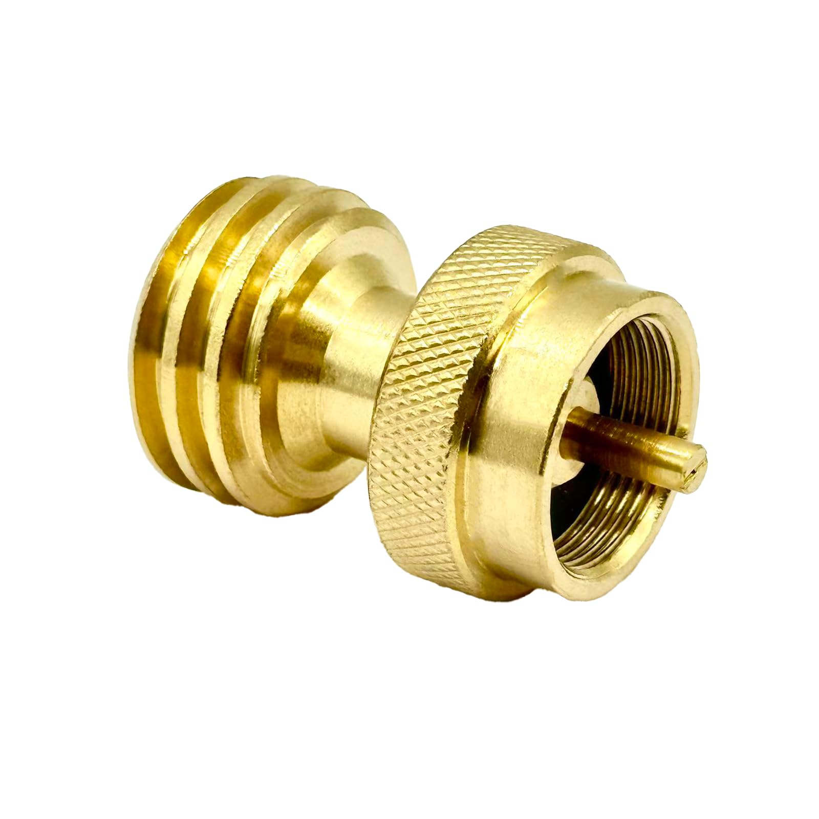 1lb Propane Tank Adapter, 20lb to 1lb Converter, Hook Up Small Propane Tanks When 20lb Ran Out, Solid Brass