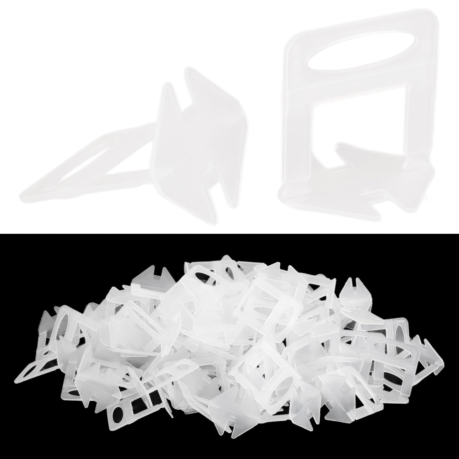 AKOLAFE 500 pezzi sistema di livellamento per piastrelle, 1,5 mm, in PVC, plastica, 36 mm, larghezza delle fughe, altezza delle piastrelle, 38 mm, strumento per la posa delle pietre