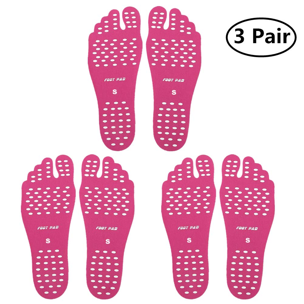 SEALEN Beach Foot Pads for Barefoot, Invisible Shoes Stick on Soles, Men Women Kids Foot Stick-onWater Socks with Anti-Slip and Waterproof for Beach Pool Exercise Yoga 3 Pairs