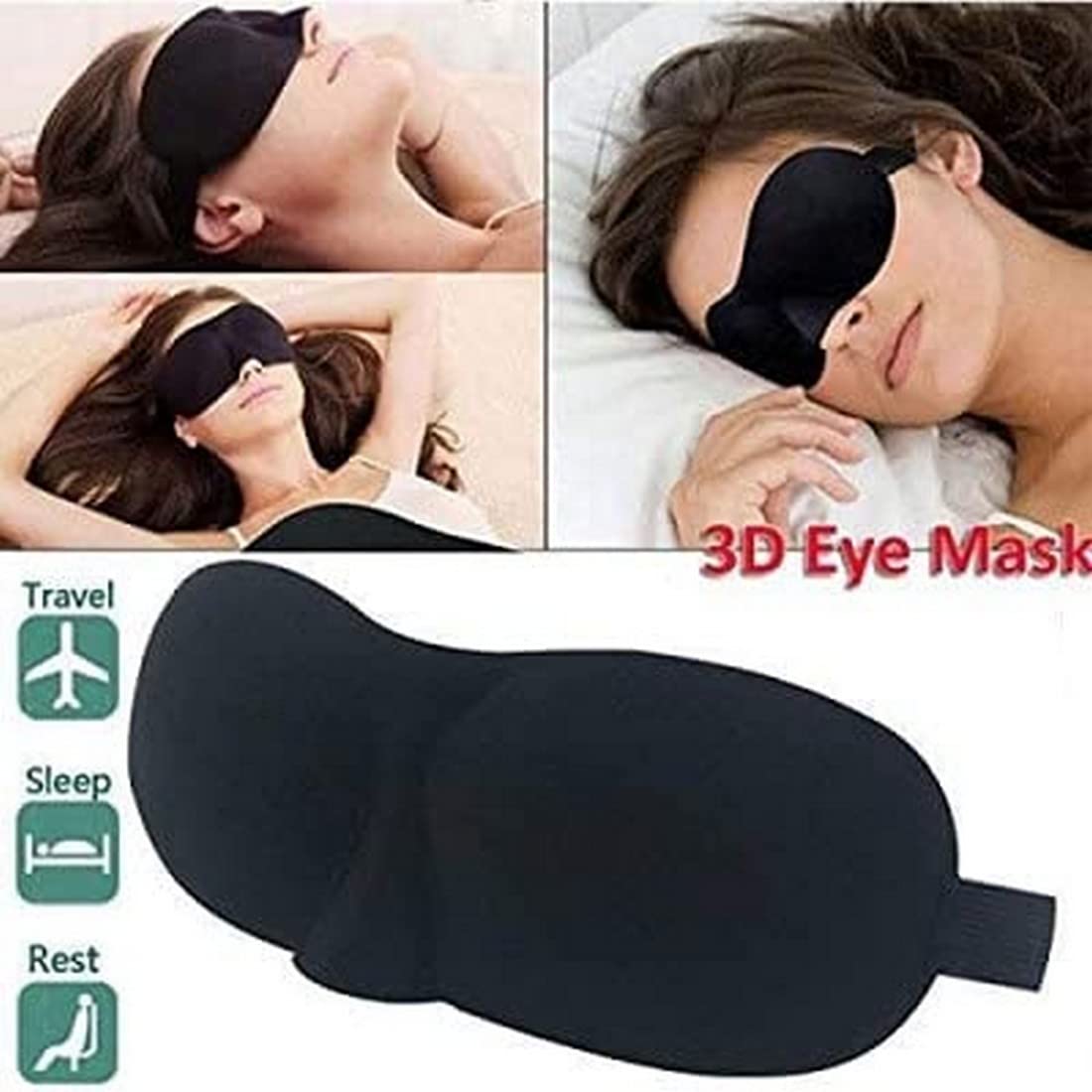 UGU ZONE 3D Contoured Sleep Mask, Memory Foam Material 3D Eye Mask, Zero Pressure on Your Eyeballs, Light Blocking Sleeping Mask 2