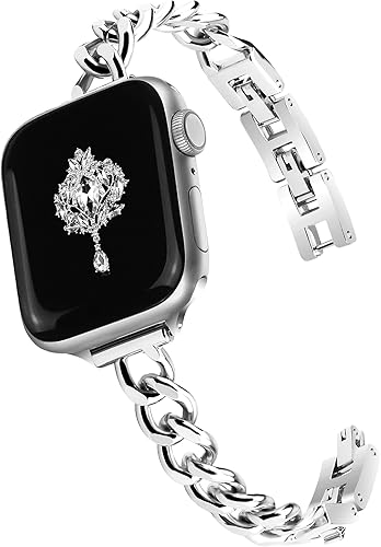 Miniatura 8 de Correa delgada de oro para mujer, femenina y elegante, compatible con Apple Watch de 1.49, 1.57, 1.61, 1.65, 1.73 y 1.77 pulgadas, correa de metal