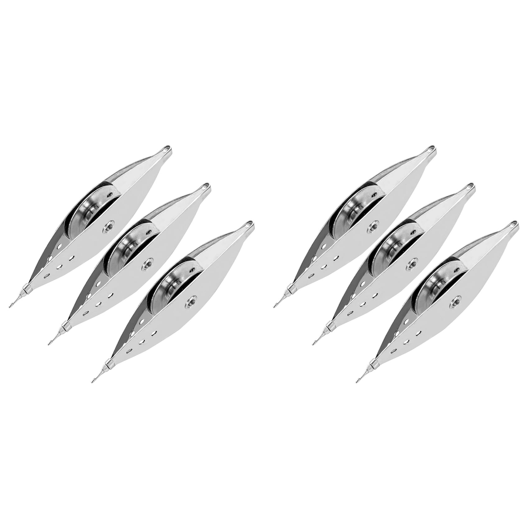 Vjsujehgy 6Pcs Silver Metal Tatting- Kit for Beginners with Bobbin Supplies, Premium Iron Needle-Shuttles