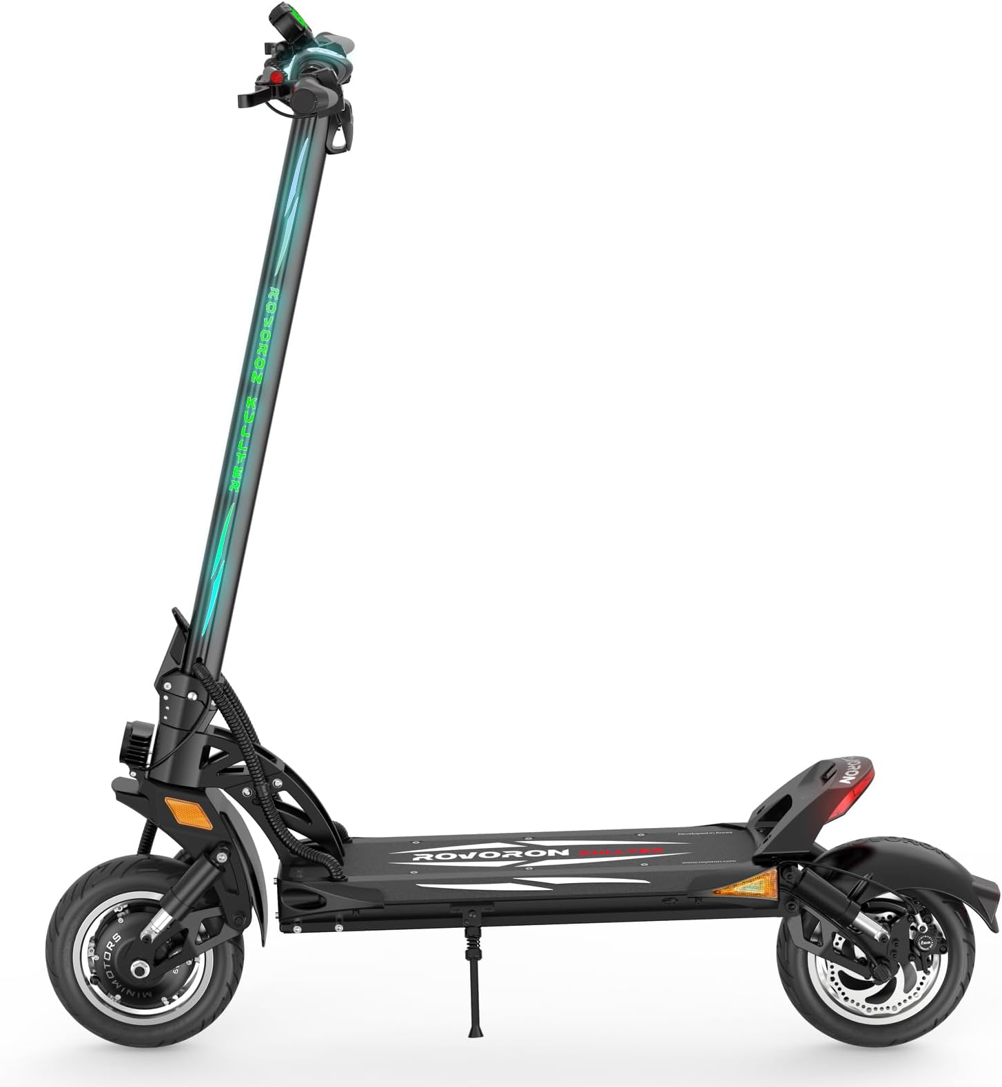 ROVORON KULLTER Electric Scooter, 60V 23.4AH Dual Motors 1300W (Peak 4000W), 50MPH Top Speed, 10-Inch Off-Road Tires, 360° Lights, Front & Rear Dual Suspension, Quick Fold, High Weight Capacity