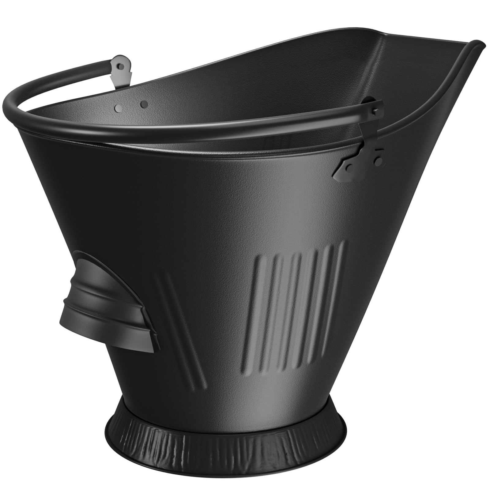 Amagabeli Large Ash Bucket for Fireplace Assembled Pellet Stove Hot Ashes Carrier Container Black Fireside Fuel Can Sturdy Fire Place Burning Wood Holder Hearth Tools