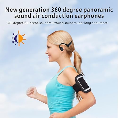 Miniatura 6 de Auriculares deportivos abiertos de conducción ósea IP67 impermeables, resistentes al sudor, reducción de ruido-0.6oz micrófono integrado Auriculares