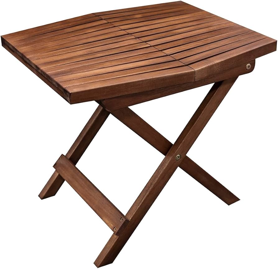 Amazon.com: Melino Wooden Folding Outdoor Side Table 18x16x16 in