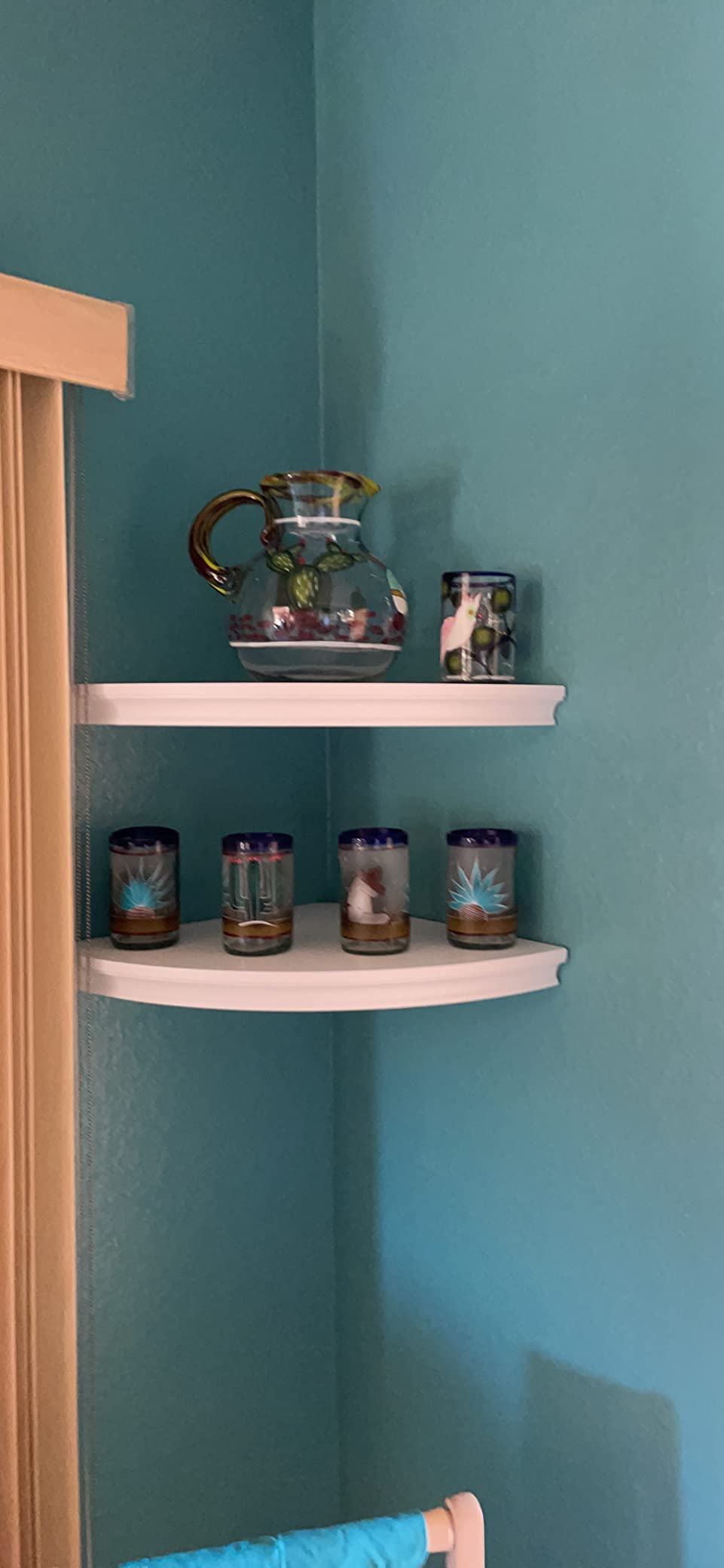 5/mo Finance HAO Floating Corner Wall Shelves Rustic Wood Mounted