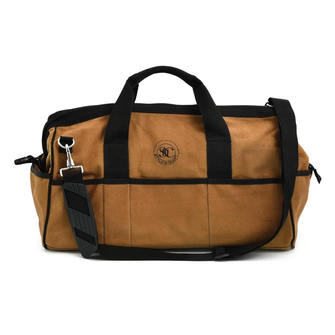 Style n Craft Masons Tool Bag Canvas Tool Storage Bag with Full-Grain Leather Bottom
