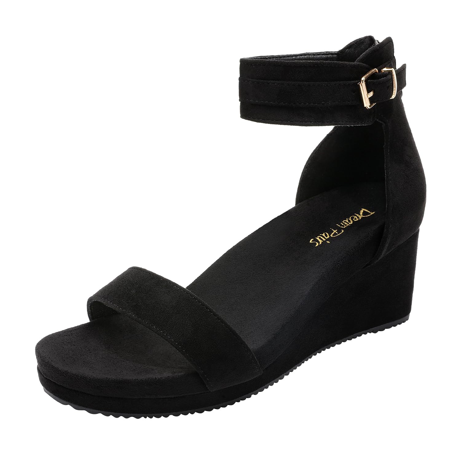 DREAM PAIRSWomen's Open Toe Buckle Ankle Strap Platform Wedge Sandals Summer Shoes.