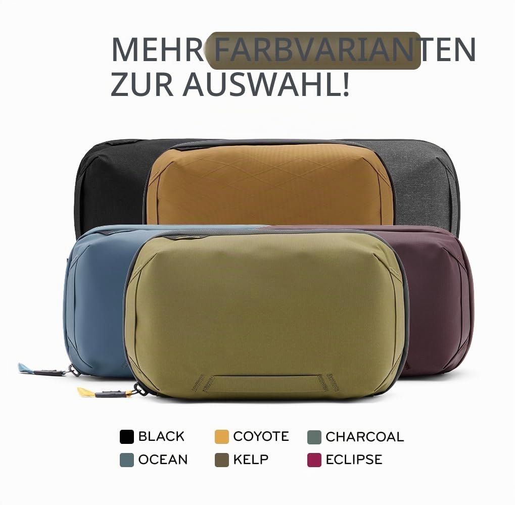 Peak Design Tech Pouch, Eclipse, Elektronik-Organizer für Reisen oder den Alltag, Origami-Stil, Kabeldurchführung, wetterfestes recyceltes Nylon, Ausrüstungstasche für Damen und Herren