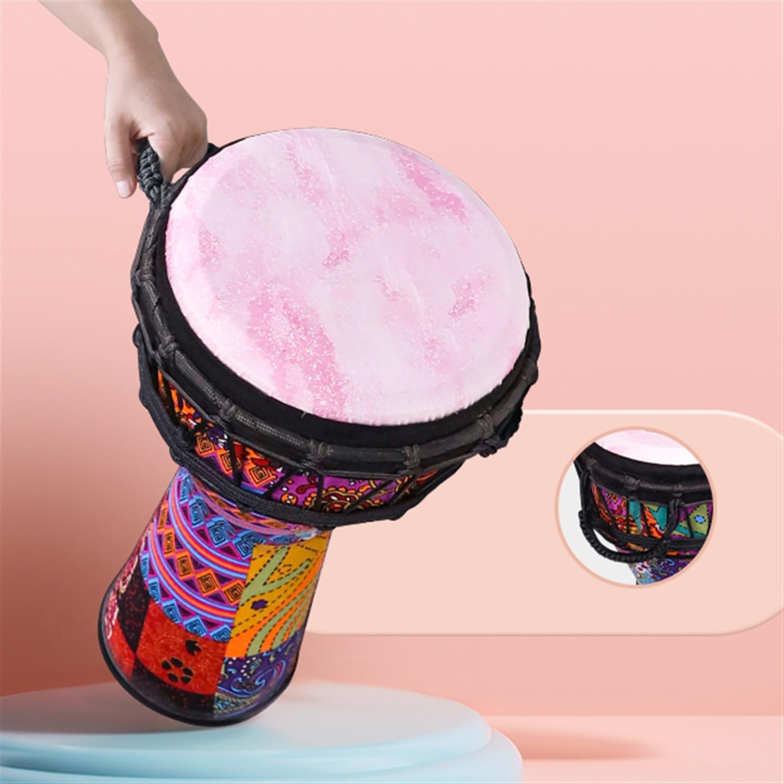Tambor Africano De PVC Ajustable De 8 Pulgadas Para Adultos Y Principiantes, Instrumento De Tambor De Mano Africano Instrumento Tambor Africano