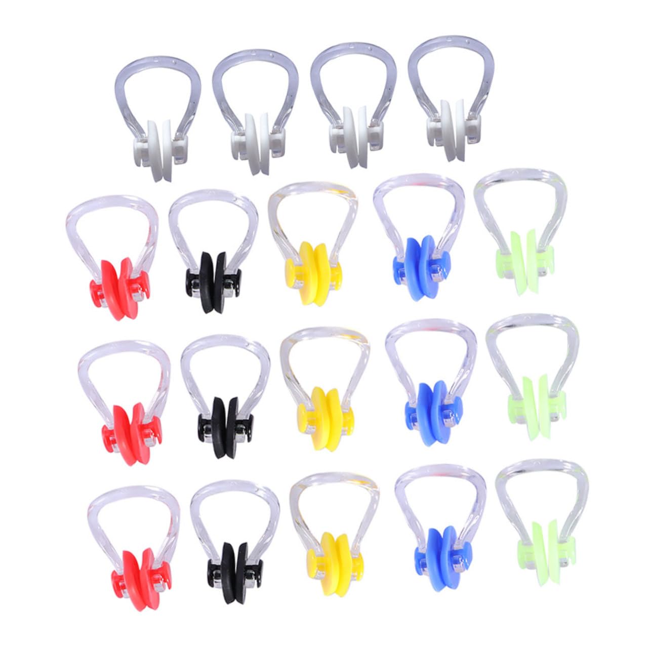 Toyvian 20Pcs Mixed Color Swimming Nose Clips Nose Protectors for Swimming Comfortable Fit Durable Swimming Accessories for Pool and Water Sports