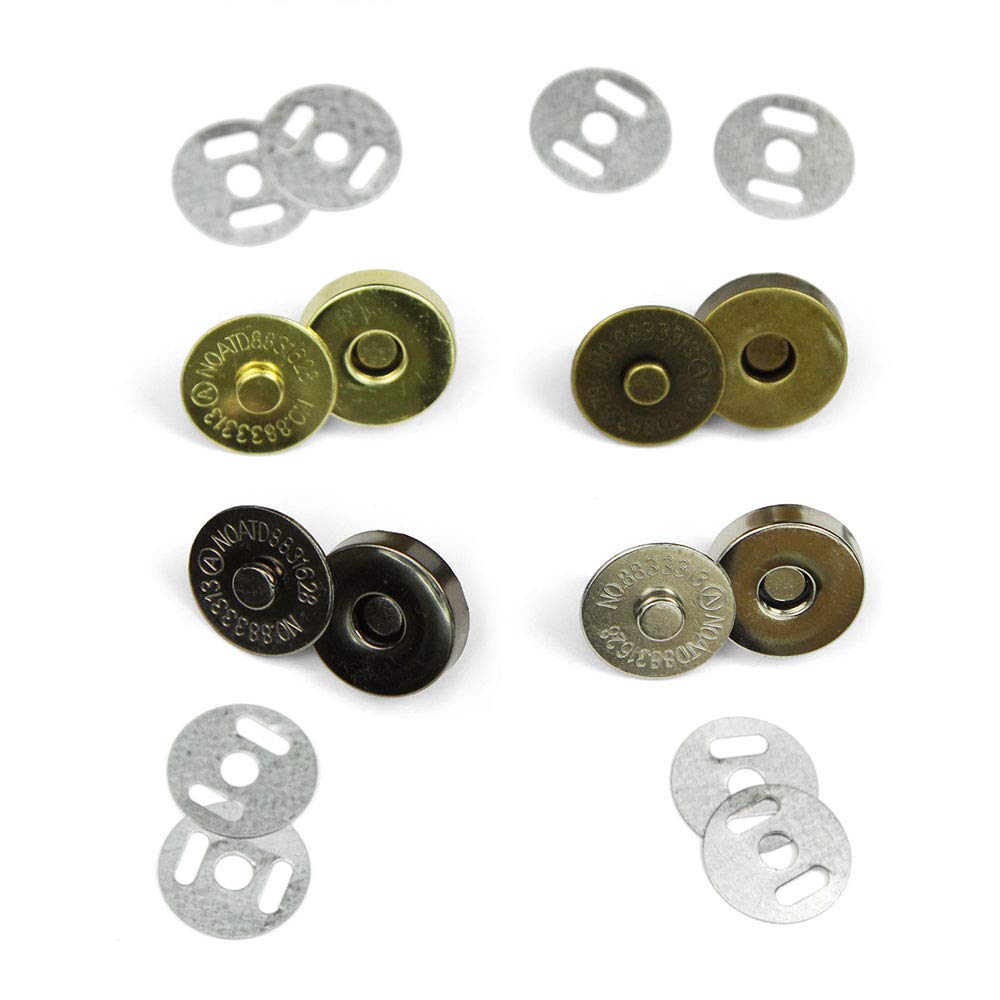 Set of 12 Set-In Gunmetal Magnetic Snaps, 18mm Diameter