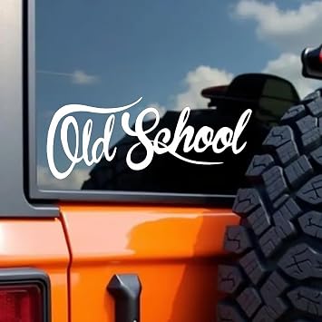 2PCS Old School Stickers for Cars, Motorcycles, Helmets, Trucks - 5.91"x2.36" Retro Style Car Accessories - Waterproof & Durable Car Decal Sticker |#AZ161 White
