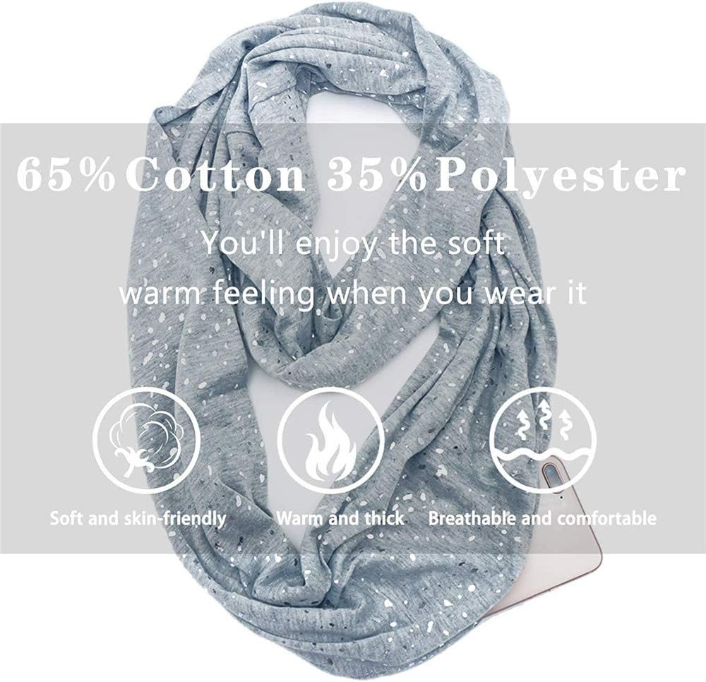 Ulalaza Infinity Scarf with Hidden Zipper Pocket Lightweight Travel Wrap for Women Girls - Image 5
