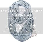 Infinity Scarf with Hidden Zipper Pocket Lightweight Travel Wrap for Women Girls