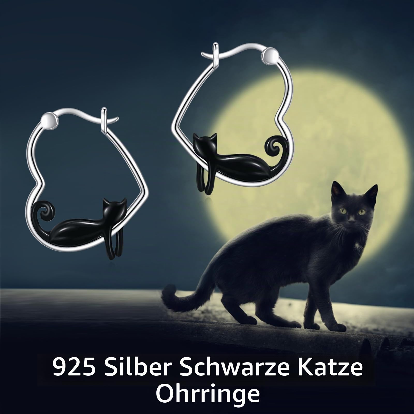 YFN Cat Gifts Ohrringe Sterling Silber Cute Animal Cats Dangle Ohrringe Schmuck für Frauen Teen Girls