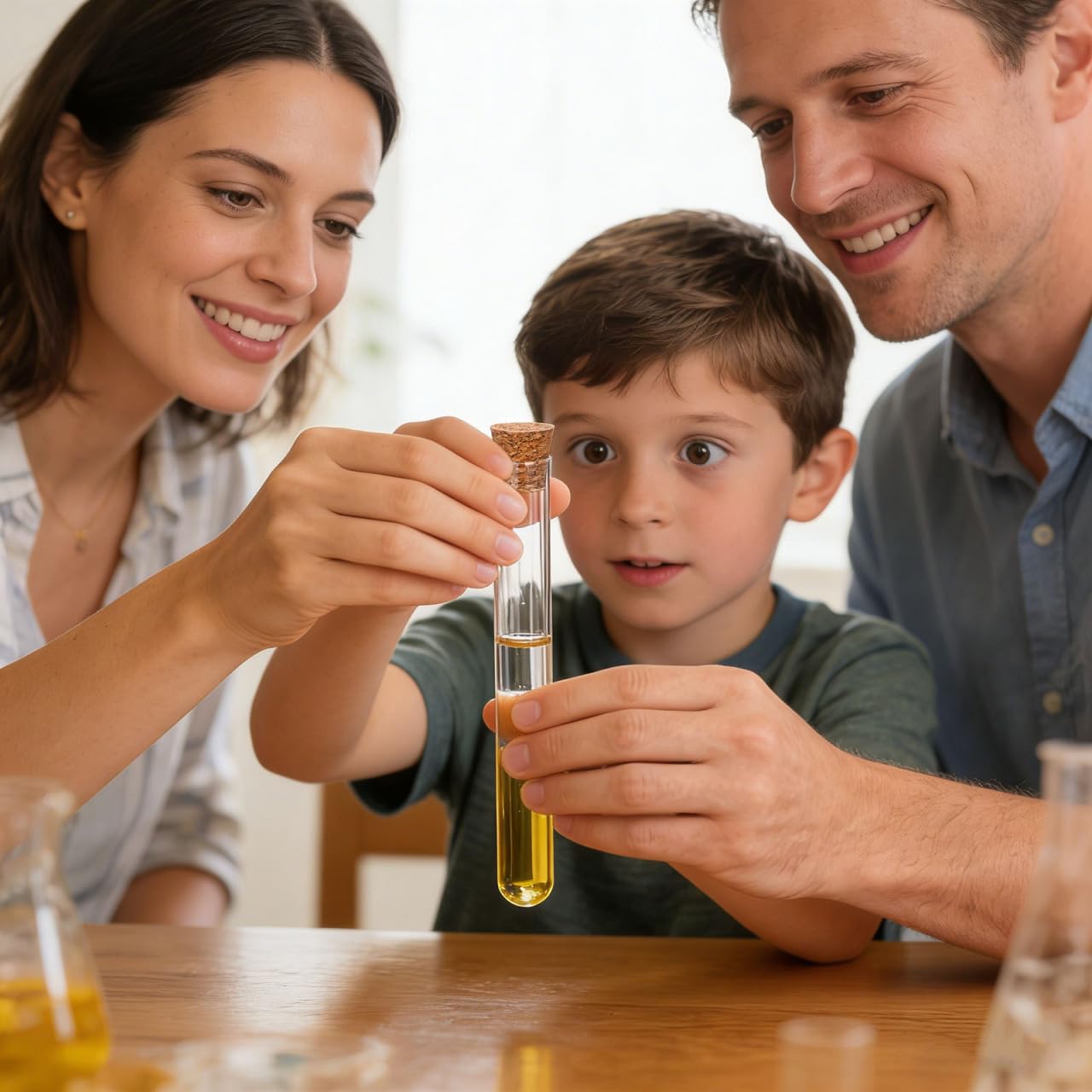 STOBAZA Tubes À Essai En Verre 20.00 Cm Lot De 8 Avec Bouchons Conteneurs De Stockage Liquide À Fond Rond Pour Laboratoire École Et Maison