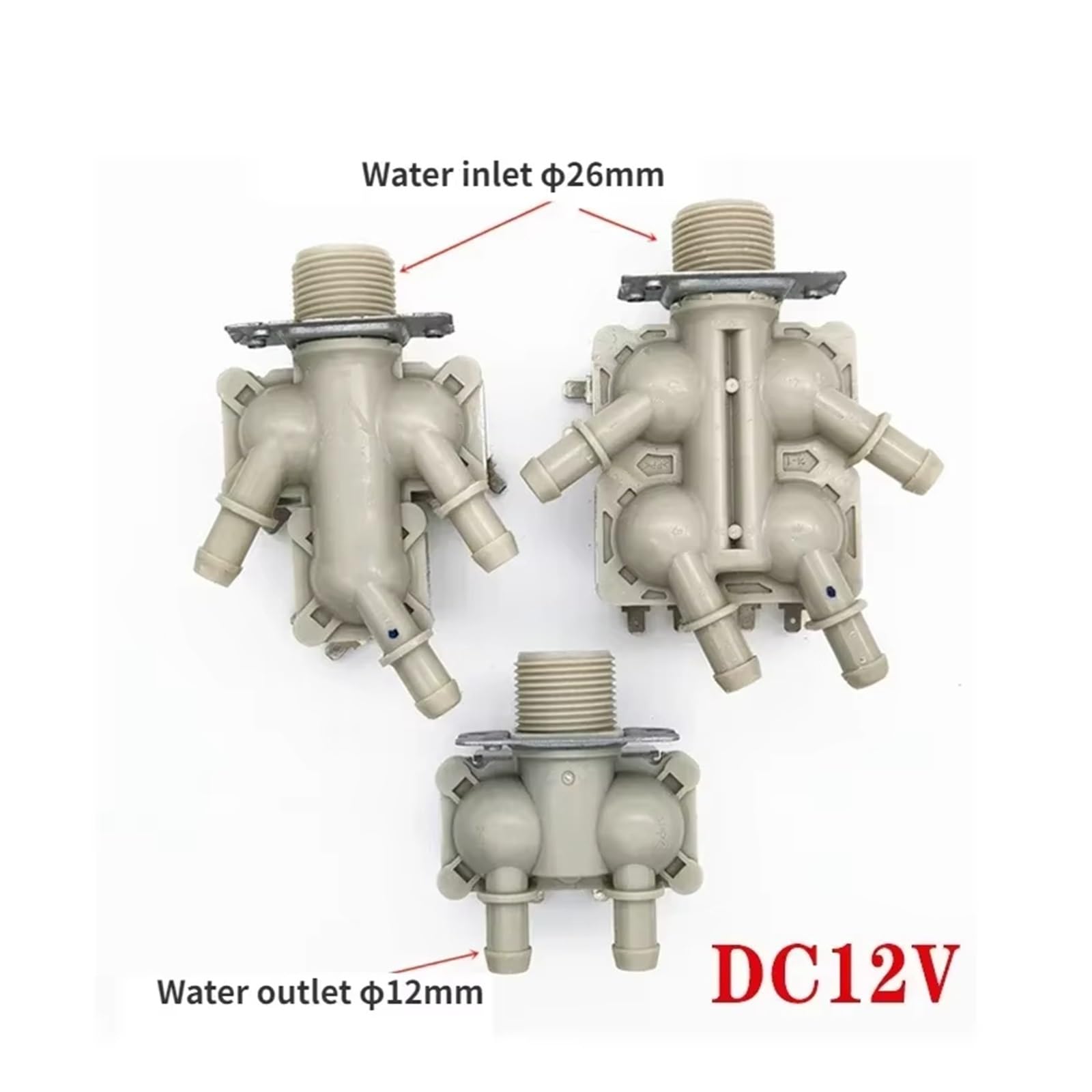 Electroválvula Para LG Válvula De Entrada Lavadora, Válvulas Solenoides DC12V, Lavadora De Tambor(2 water outlets)
