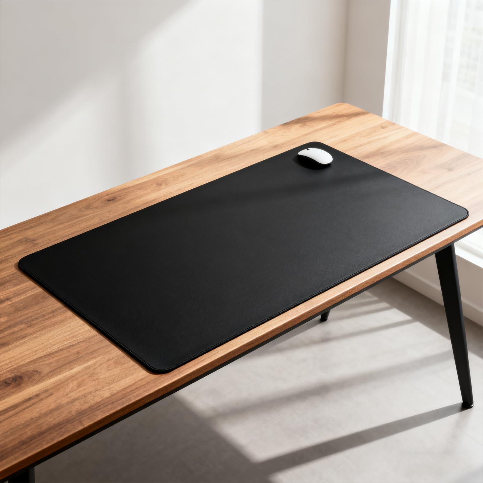 Tappetino per mouse da gioco XXL (80 x 40 cm), extra large, antiscivolo, superficie liscia, tappetino per mouse per giocatori, PC, ufficio, tastiera e mouse, nero