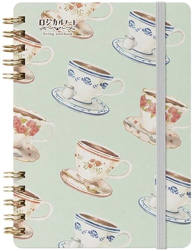 Nakabayashi スイングロジカルWリングノート 古川紙工/オトメ時間 A6/方眼5mm/80枚 ティータイム NW-A617-4のサムネイル