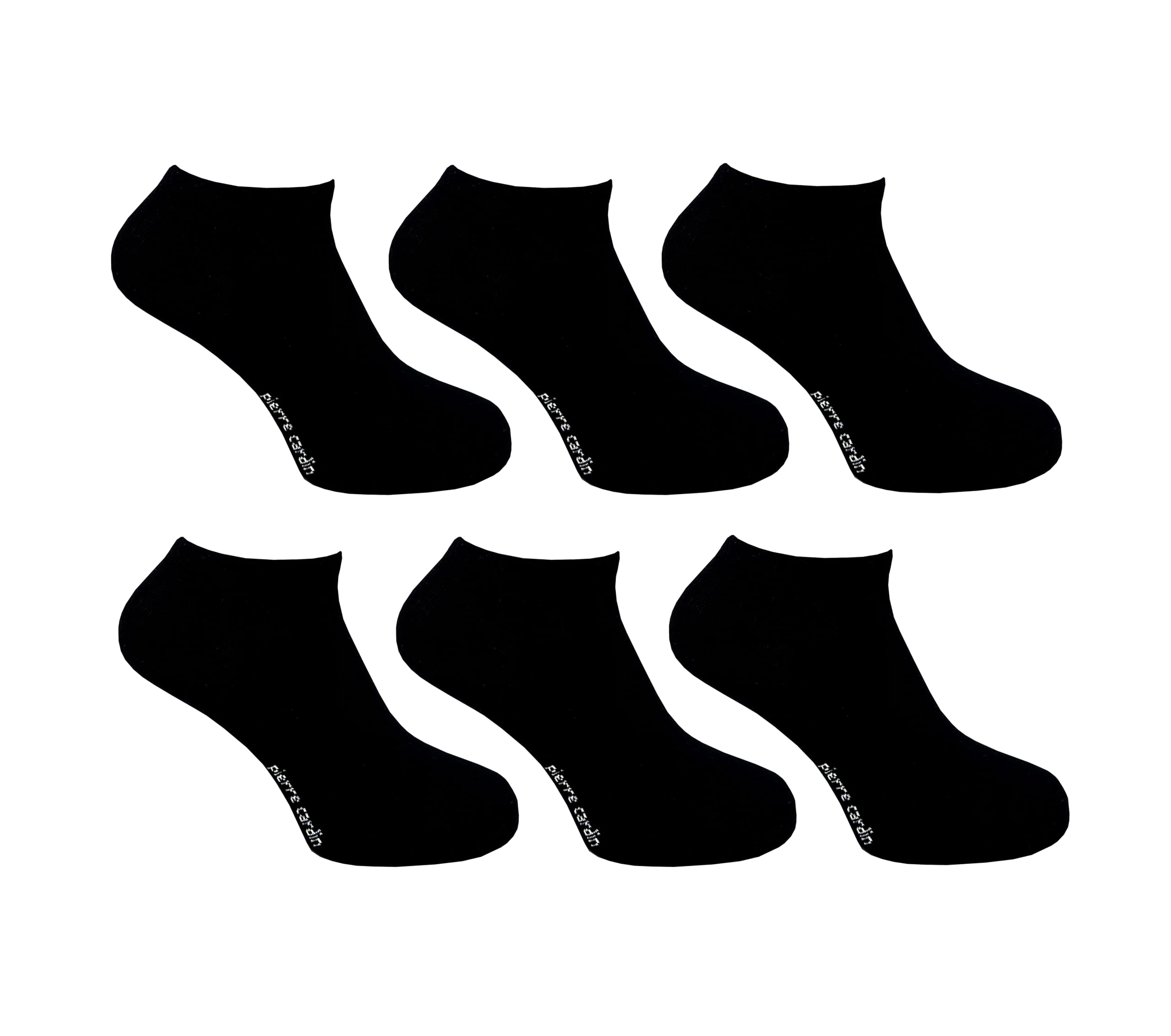 Pierre Cardin Men's Black - 6 Pack - Trainer Liner Socks | 3, 6 & 12 Pairs | U.k Size 7-11 | Active Socks (Uk, Numeric, 7, 11, Regular, Regular, )