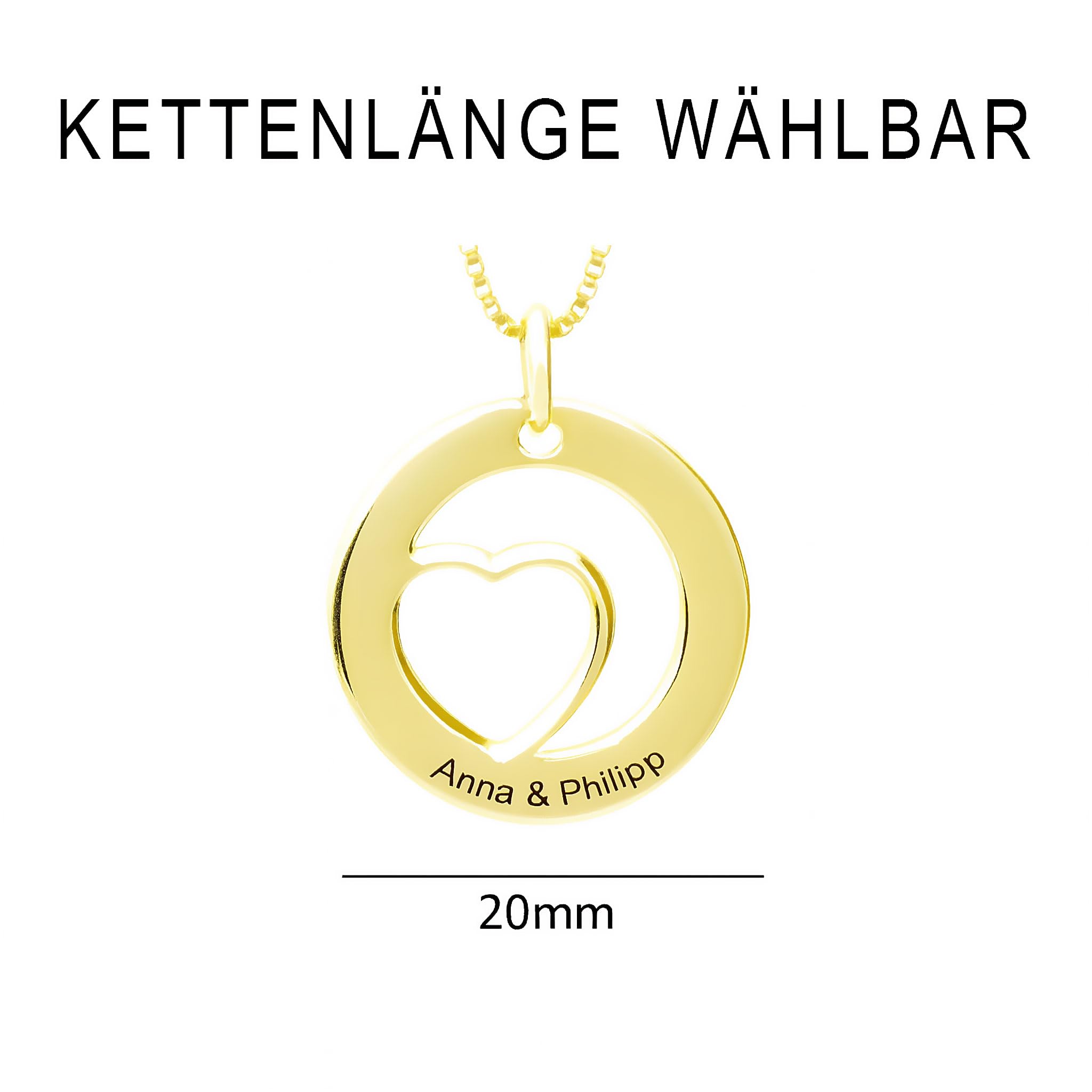 Personalisierte Kette Damenkette mit Gravur 925 Silber - Namenskette personalisiert für die Freundin Ehefrau Mutter oder Tochter
