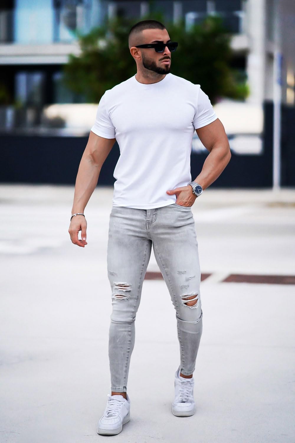 GINGTTO Mens Skinny Jeans Stretch Ripped Jeans Pants Men - Image 6