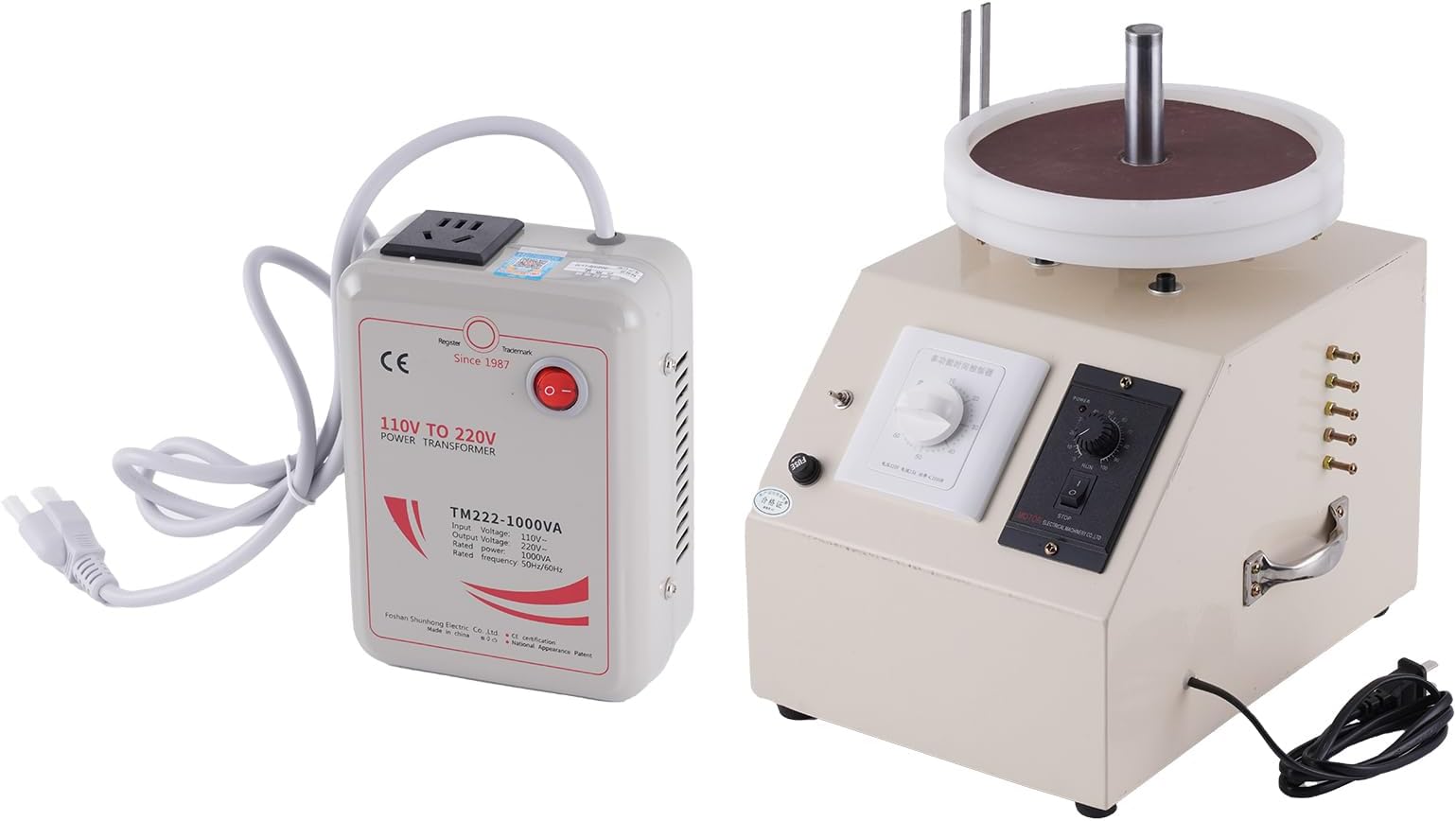 MXBAOHENG Automatic Bead Polishing Machine Wood Bead Grinding Machine Chaplet Grinding Machine Lathe Bead Polisher Chaplet Grinder Rosary Polishing Equipment (110V)
