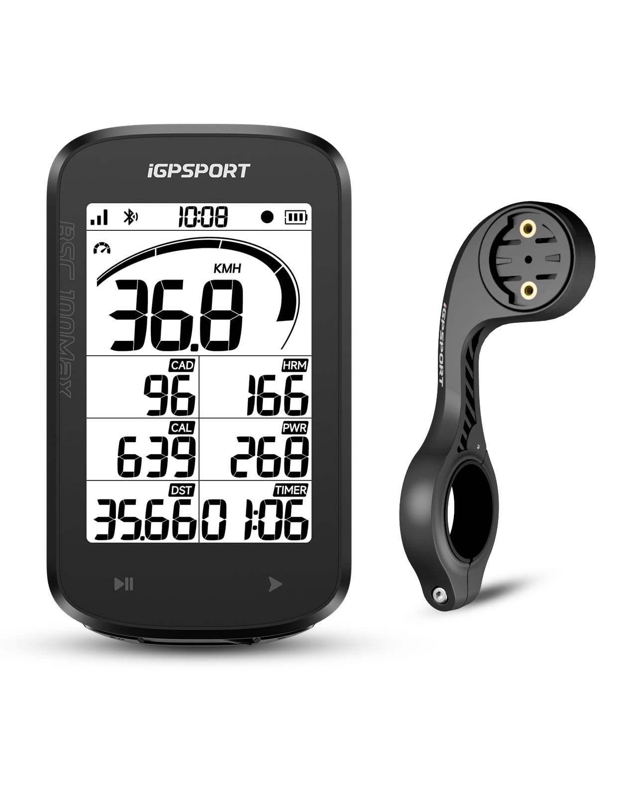 iGPSPORT BSC100MAX Compteur Velo sans Fil et M80 Support de Vélo