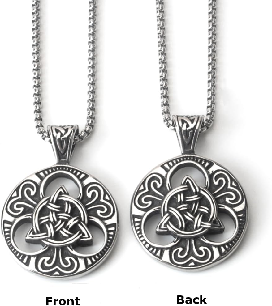 Handcrafted Celtic Knot Necklace Pendant for Men and Women - Stainless Steel Triquetra Jewelry with Adjustable Chain - Viking Norse Mythology Amulet - Image 6