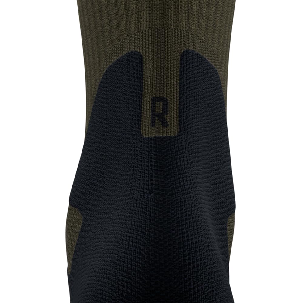 Bauerfeind Calzini da trekking Outdoor Performance Mid Cut Socks, per attività all'aria aperta, come trekking, hiking, 1 paio di calzini sportivi in lana (merino), verde muschio, 42-45