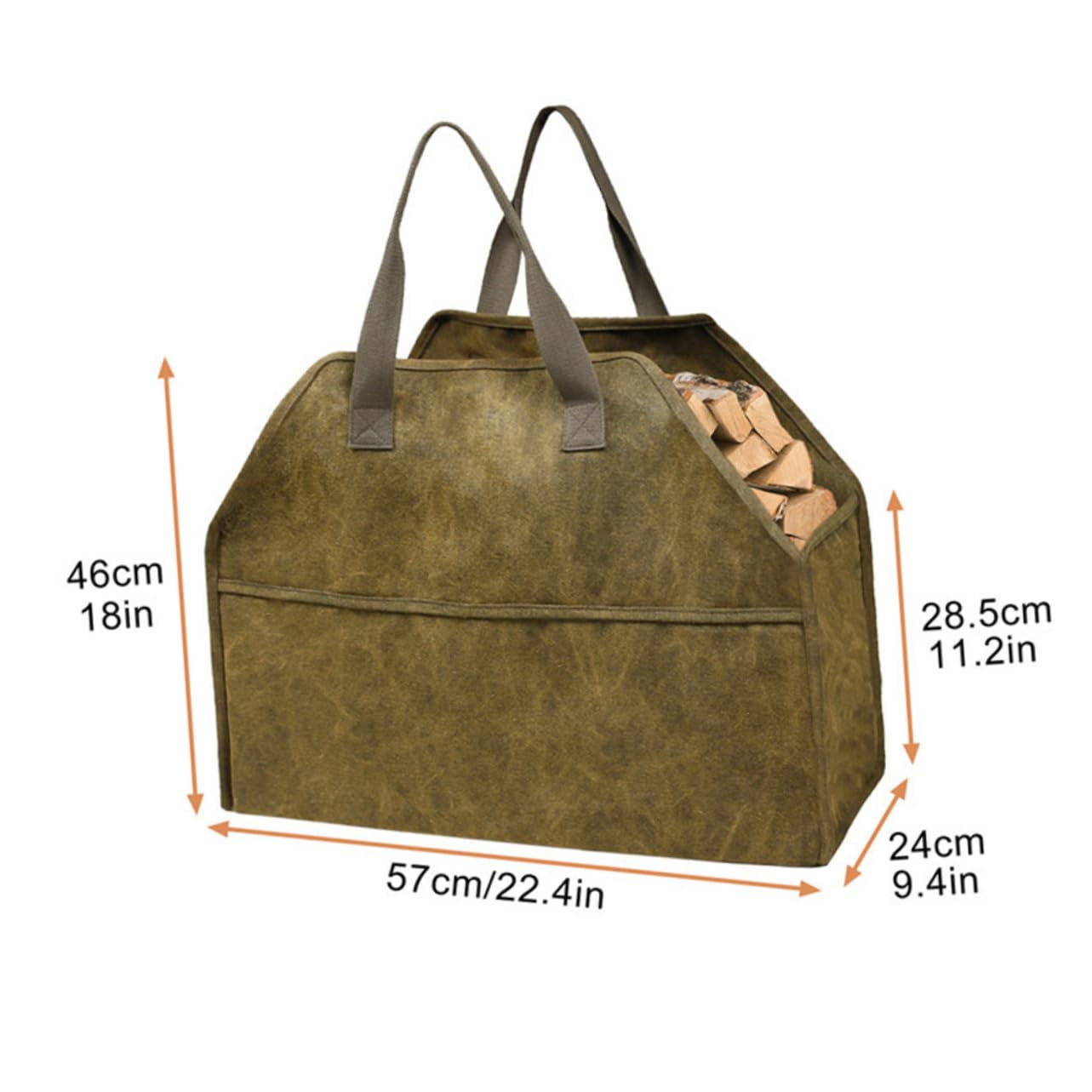 KOMBIUDA Borsa in Tela 16 Ann Canvas per Legna da Ardere Resistente e Pratica Design Semplice, per Campeggio e Lavori Domestici