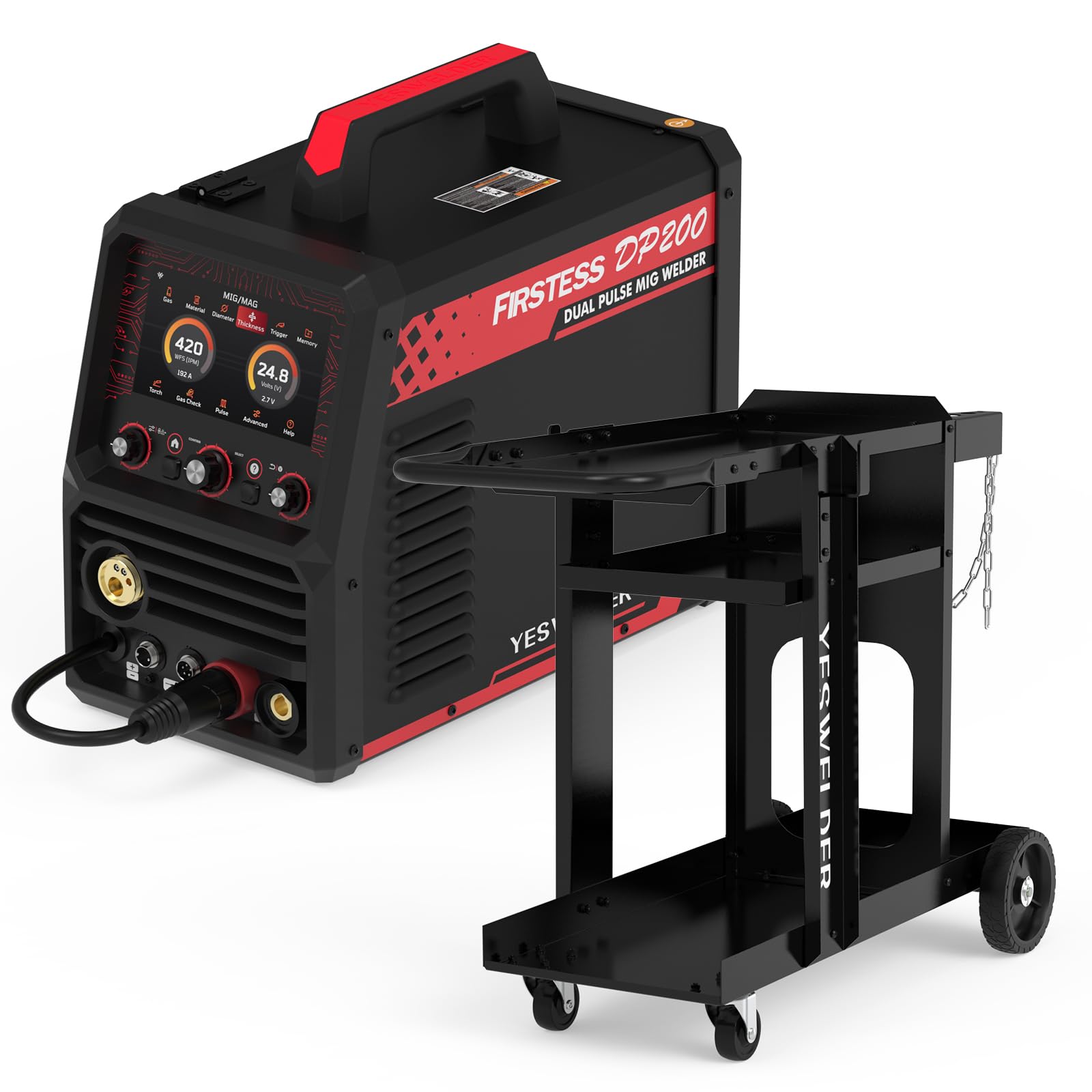 YESWELDER DP200 Dual Pulse,7-Inch LCD Screen 120/240V Dual Voltage