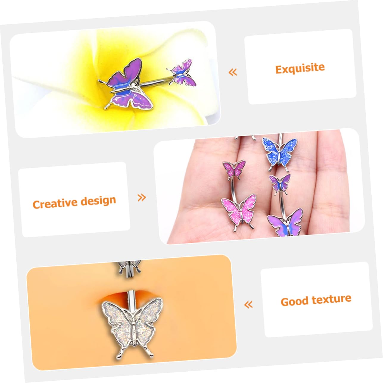 SOIMISS 12piezas Anillos De Ombligo Diseño De Para Mujeres y Niñas Joyería De Piercing De Cuerpo Morado