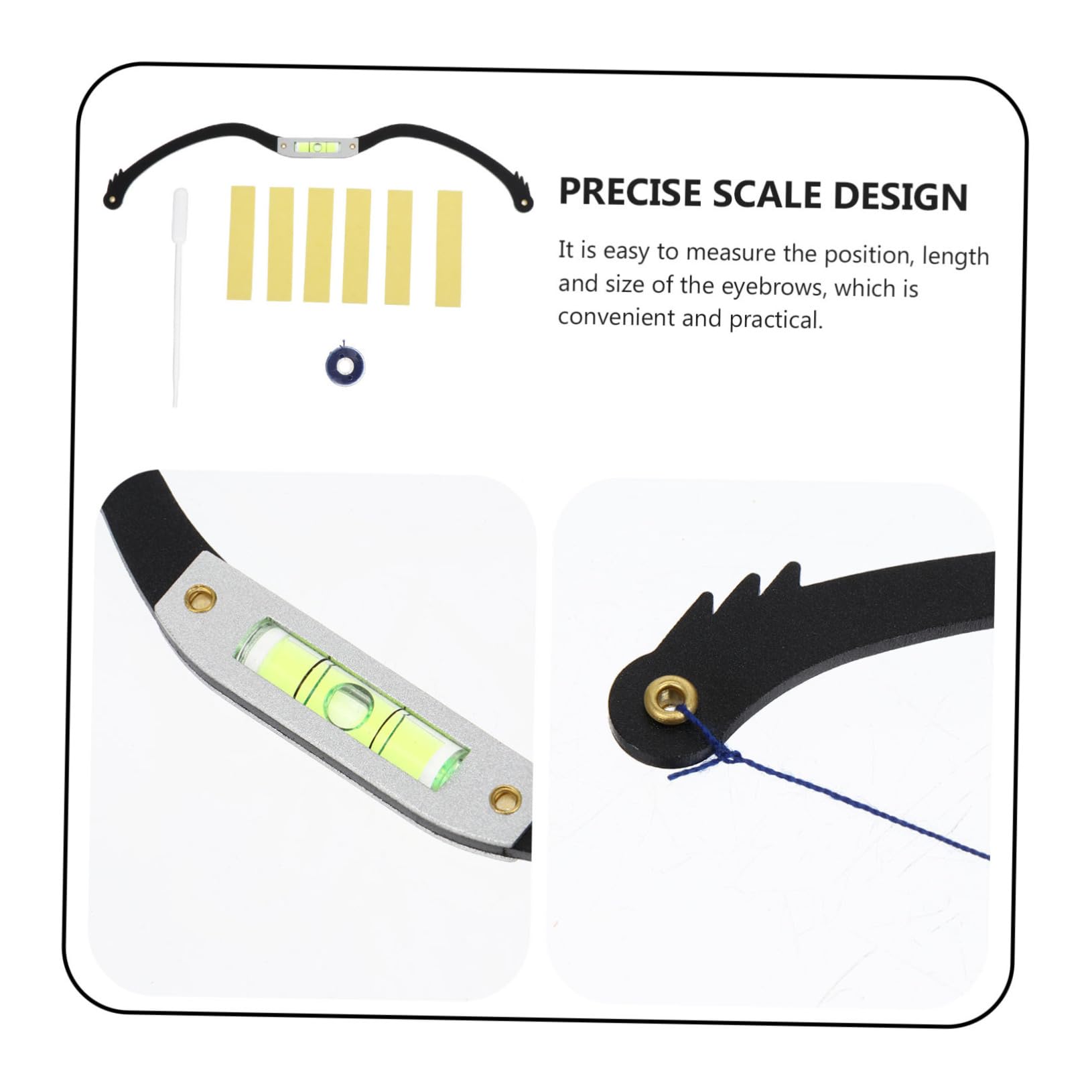 FRCOLOR 3 Pezzi Livello Ausiliario Per Sopracciglio Righello Per Posizionamento Sopracciglio Righello Per Sopracciglia Lama Strumento Di Posizionamento Per Sopracciglio Righello